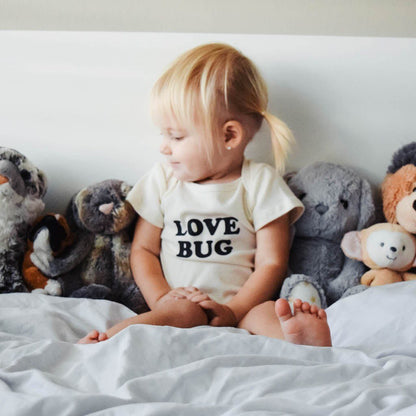 Love Bug Organic Cotton Baby Bodysuit Short Sleeve