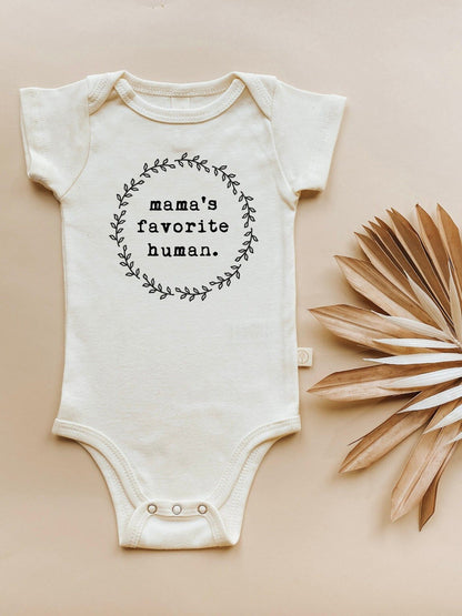 Mama's Favorite Human Organic Cotton Baby Bodysuit Short Sleeve